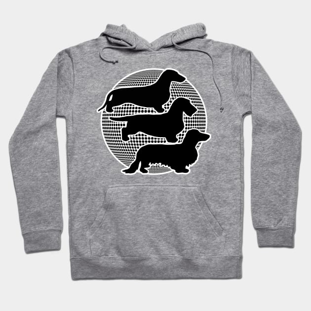 The World Of DACHSHUNDS black white Hoodie by EDDArt